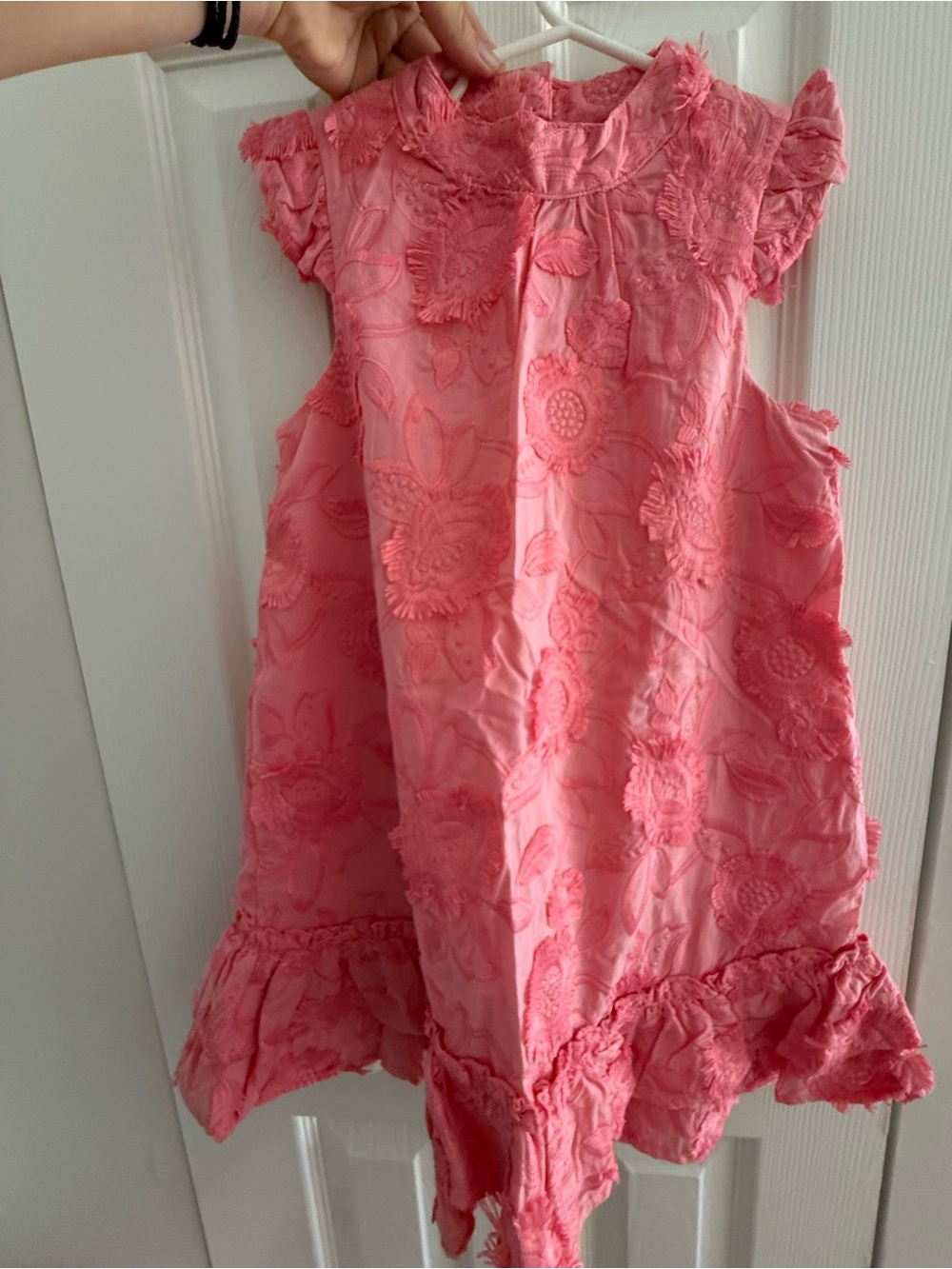 Janie and Jack Pink Floral Eyelet Ruffle Dress